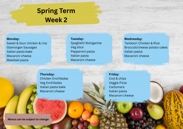 Spring Term Menu Week 2